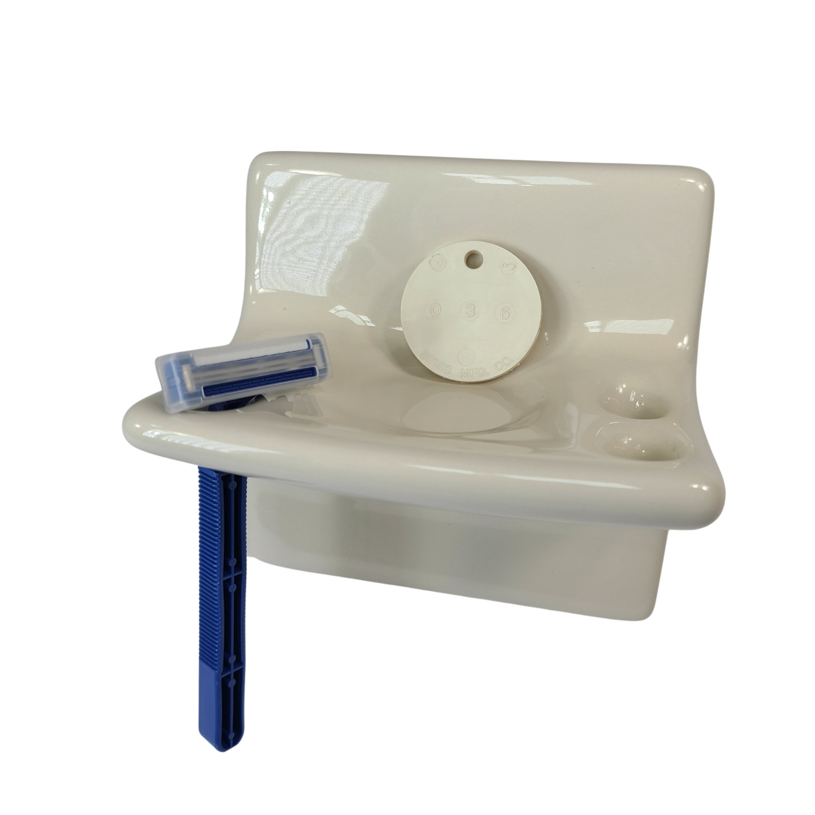 Vintage Beige Bone Almond Ceramic Tile Toothbrush Holder Tumbler Cup Tray Retro