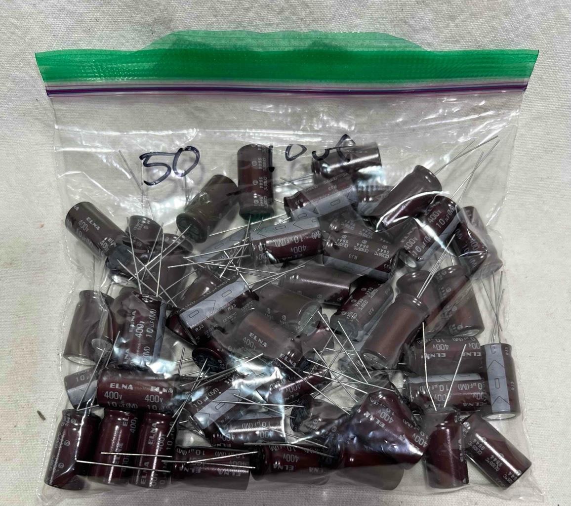 50 New Elna 10uf 400 VDC 105° Electrolytic Radial Capacitors