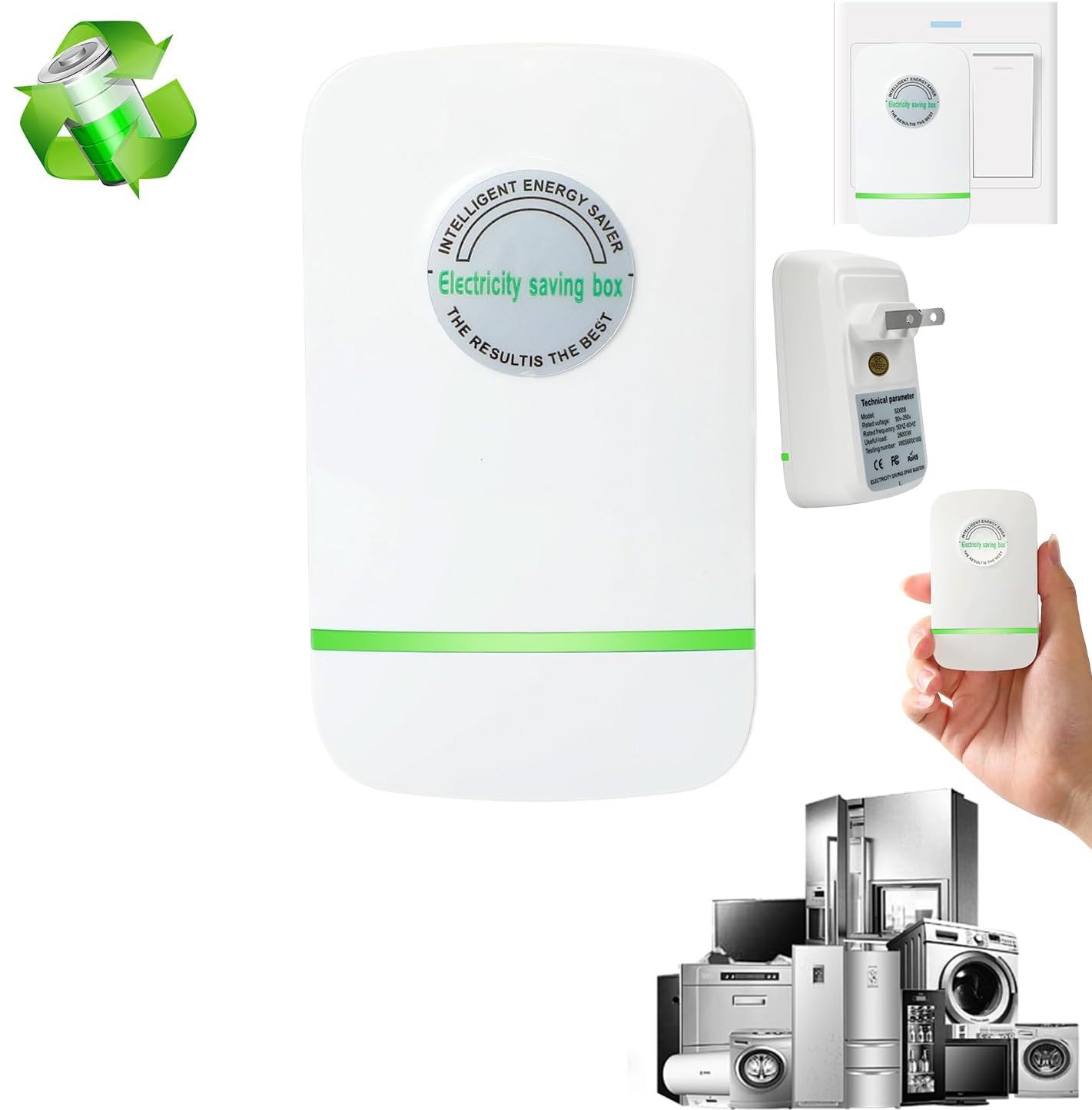 1PCS Plug-In Power Box with US Plug, Wide Voltage Range 90–250V, 2026 Design