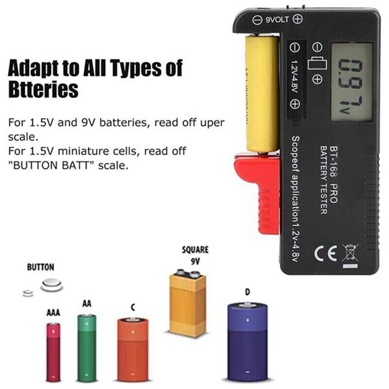 Universal Digital Battery Tester BT-168 PRO Battery Voltage Tester Checker