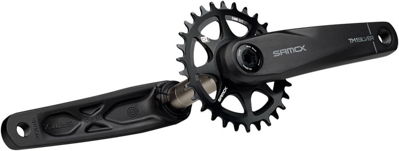 Samox Silver TM-1 Crankset - 160mm, 3-Bolt Direct Mount 30t Chainring, 24mm Chro