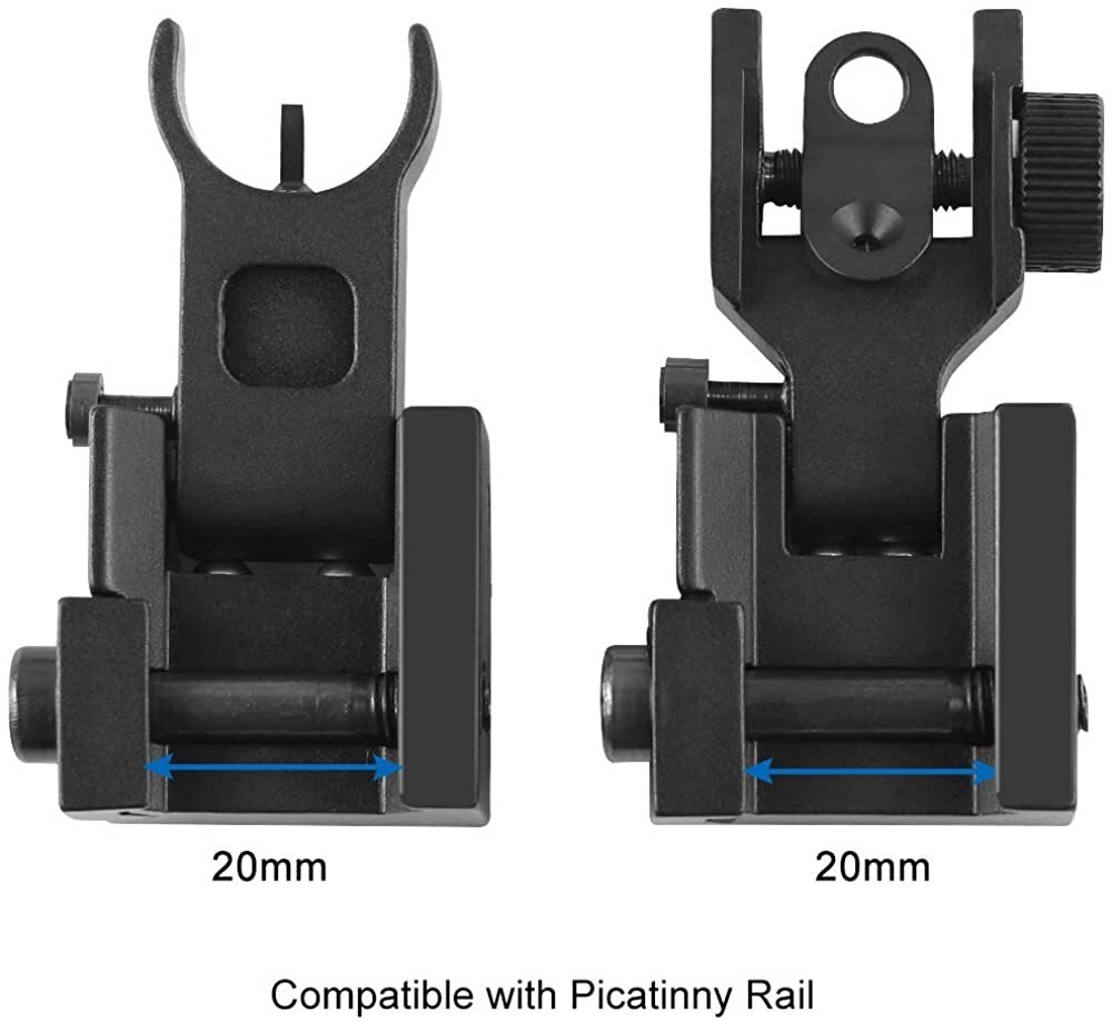 OT Flip Up Iron Sights Flip Up Front Sight + Back Up Rear Sight