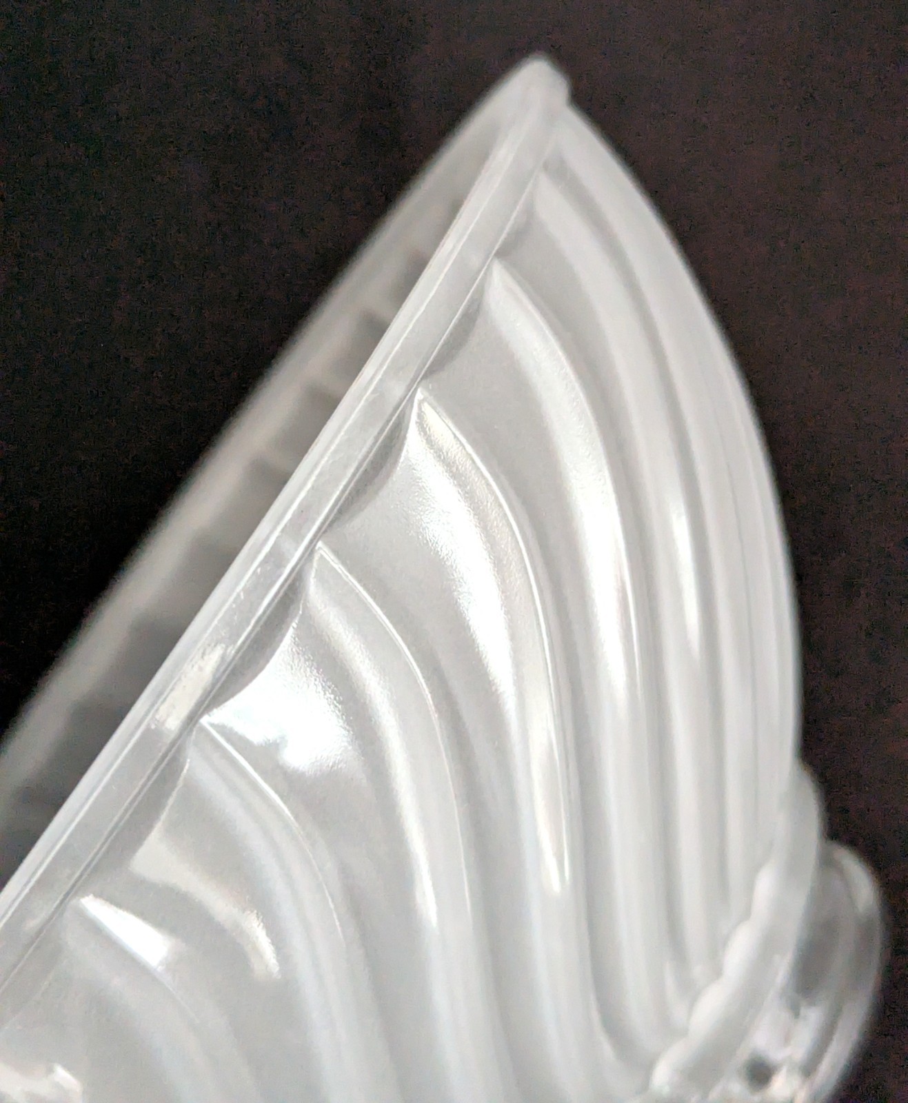 NOS! Frosted Swirl 6-1/2” dia. Low Bowl Glass Light Shade 2-1/4” Fitter VG Cond.