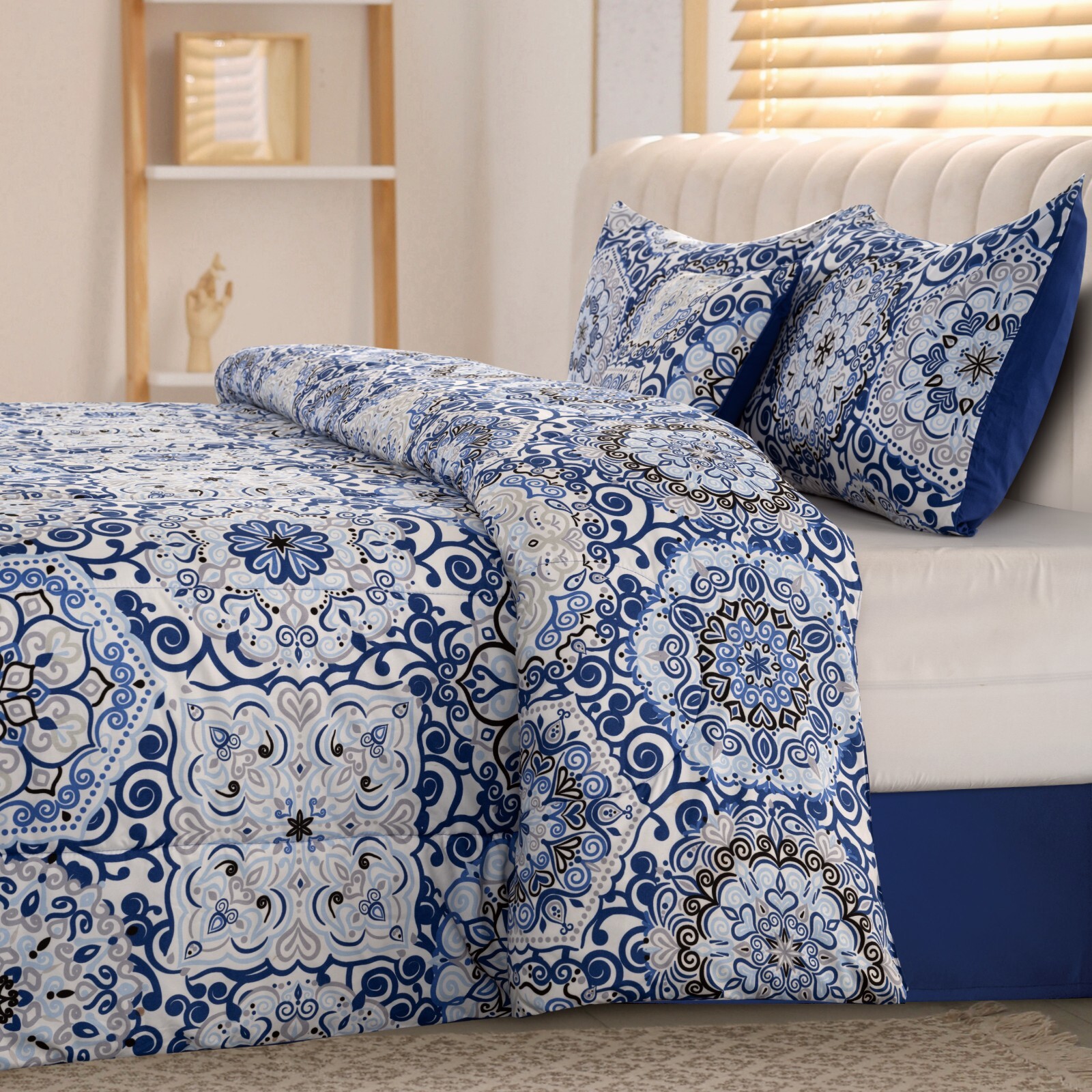 5 Piece Comforter Set Bed in a Bag All Season Reversible Bedding Comforter Set
