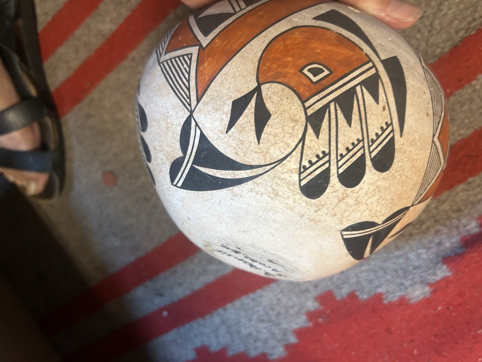 Beautiful Acoma Polychrome Pot W/ Ruffled Rim A. Pasquale Native American Potter