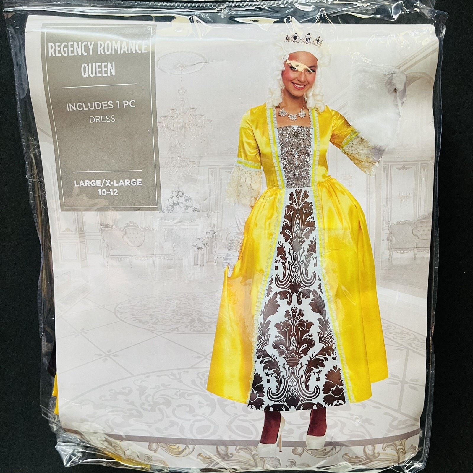 Regency Romance Queen Dress Royal Court Halloween Costume Womens Size L/XL 10-12