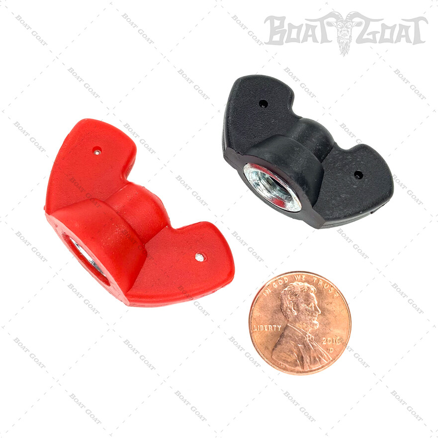 Minn Kota Power Center Wing Nuts - Red & Black - Battery Box - 2993150