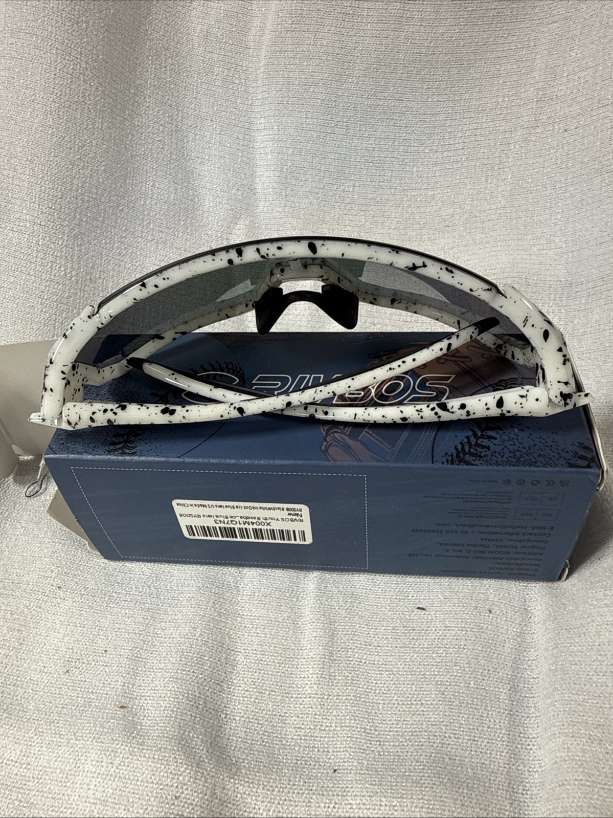 RIVBOS Youth Baseball Sunglasses Polarized UV Protection for Kids Blue Ice