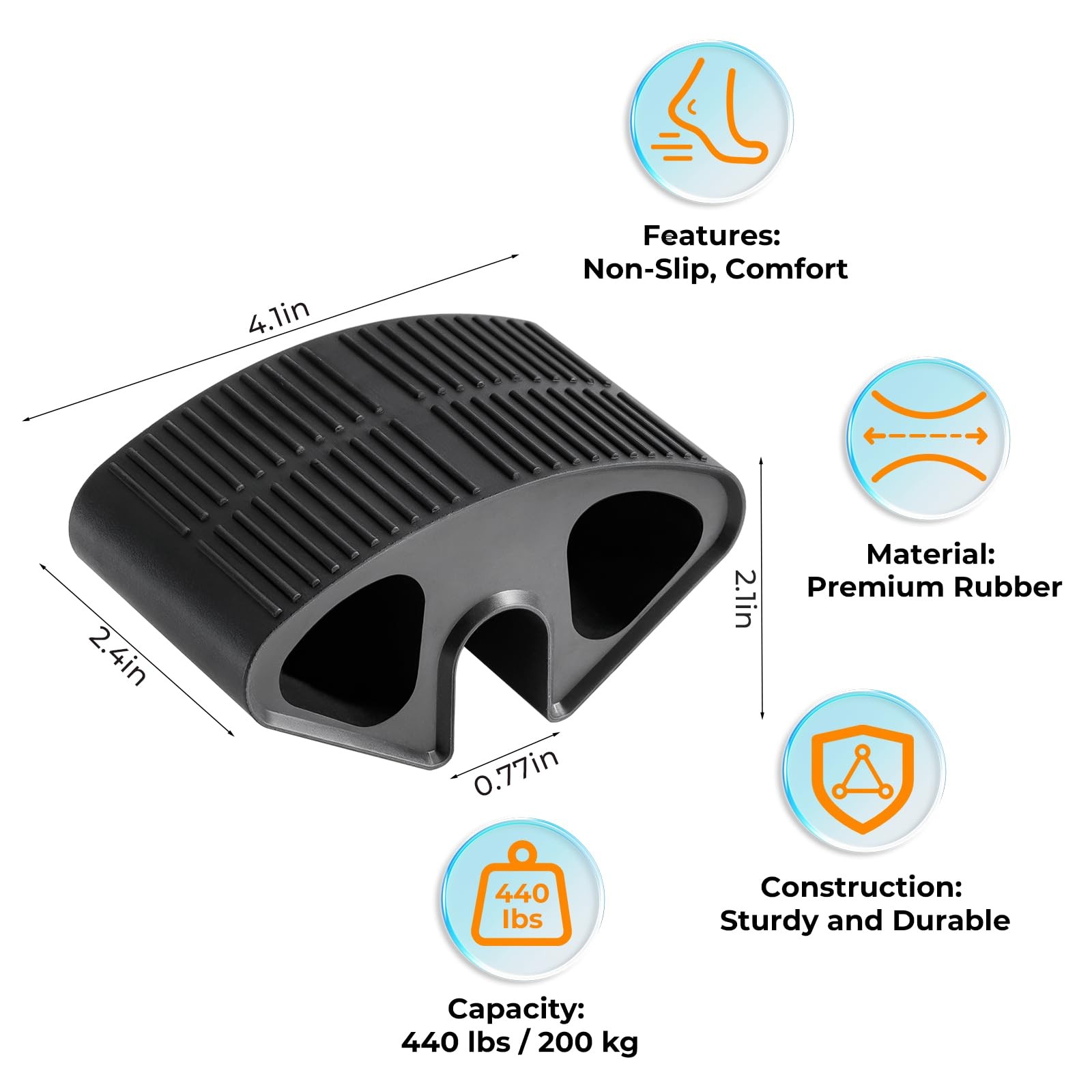 BeiJiGuang 2 Pack Rubber Bunk Bed Ladder Pads, Anti-Slip Foot Support Black