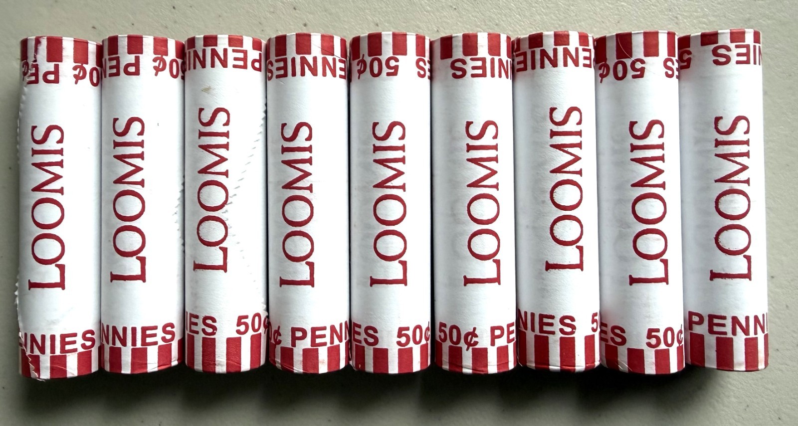 9 Rolls LOOMIS SEALED WHEAT? COPPER? ERRORS? ⭐ FREE SHIP   450 Pennies