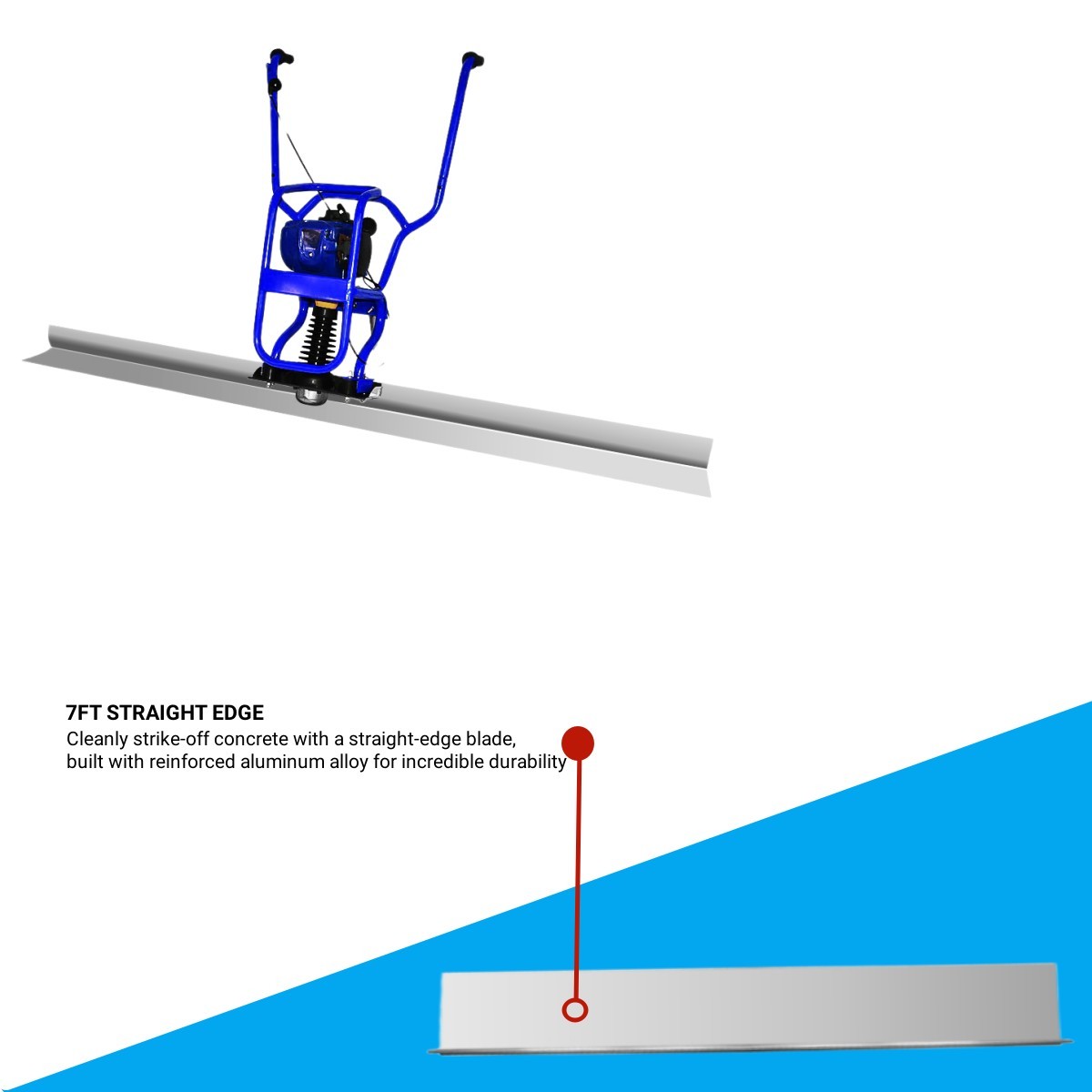 37.7cc 4 Stroke Gas Concrete Wet Screed Power Screed Cement 7 ft Board Top