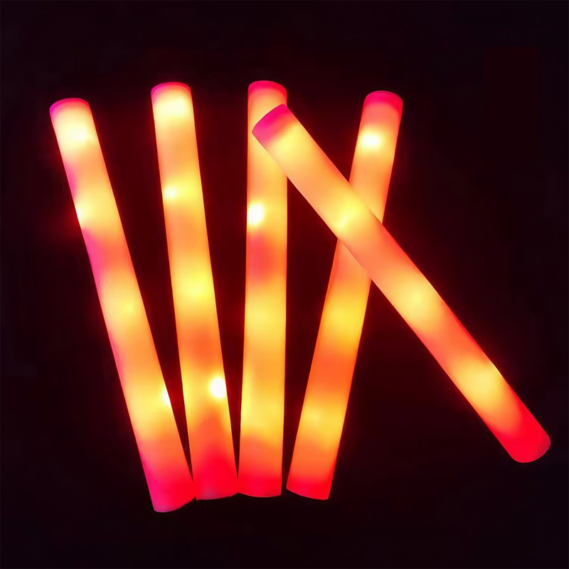 100Pcs Light Up Foam Sticks 18" LED Glow Stick for Party Orange /Blue