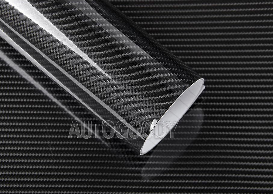 7D Premium Super Gloss Carbon Fiber Vinyl Film Wrap Bubble Free Air Release 6D