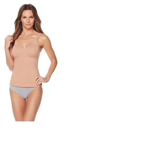 Rhonda Shear  Cotton Molded Cup Camisole-Nude-Medium -NWT