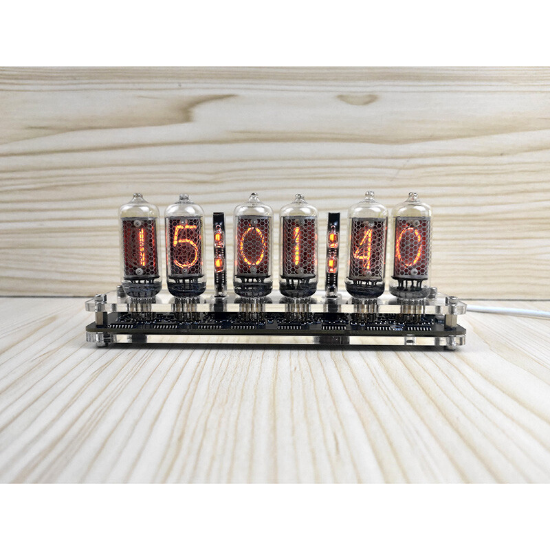 IN-8 Nixie Tube Clock Base w/Colon Tube for 6-bit Glow Tube Clock USB Type-C USA