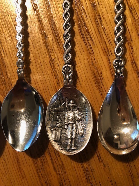 Lot of 5 Vintage Collector Souvenir Spoons San Pedro ketchikan Biloxi