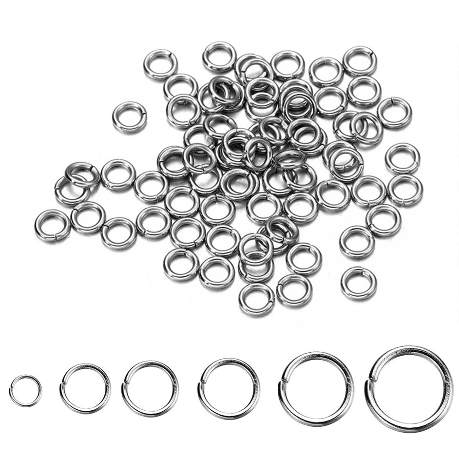 200pcs Stainless Steel Split Rings: 3–5mm Jump Rings for DIY Jewelry - NEW