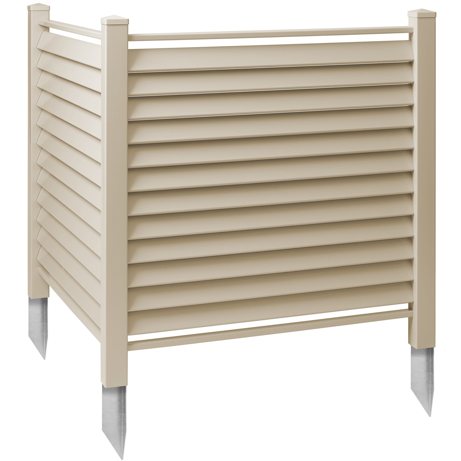 OPEN BOX - 48"x48" Louvered Privacy Screen Outdoor Fence for AC / Trash - Tan