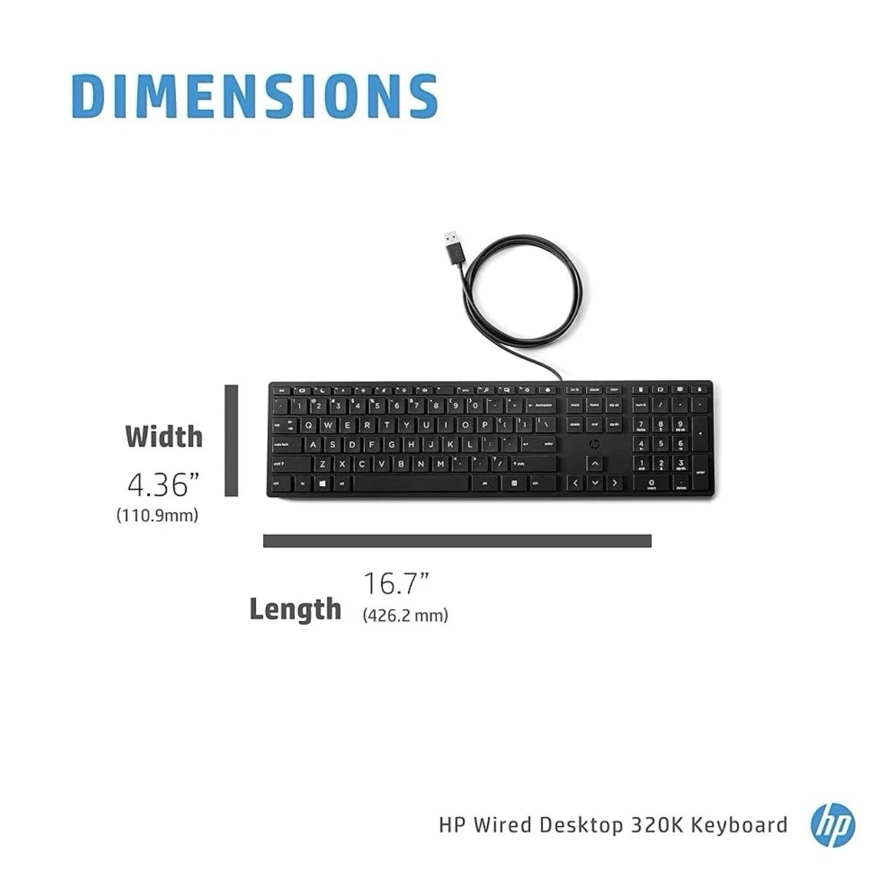 BRAND NEW HP Desktop 320K Slim Wired QWERTY Keyboard - Black - SEALED! OEM HP lz
