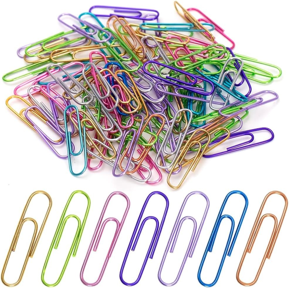 150pcs 2 Inch Large Paper Clip, Assorted Colored PaperClips for Paperwork