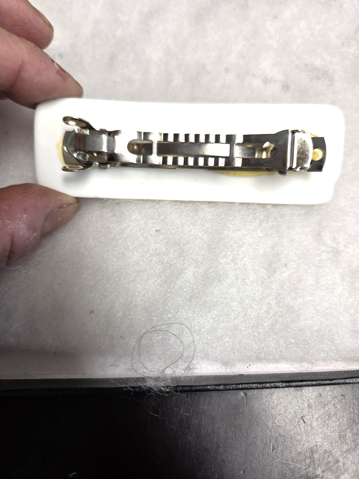 Vtgsilver tone mix color rhinestone lucite Hair Barrette