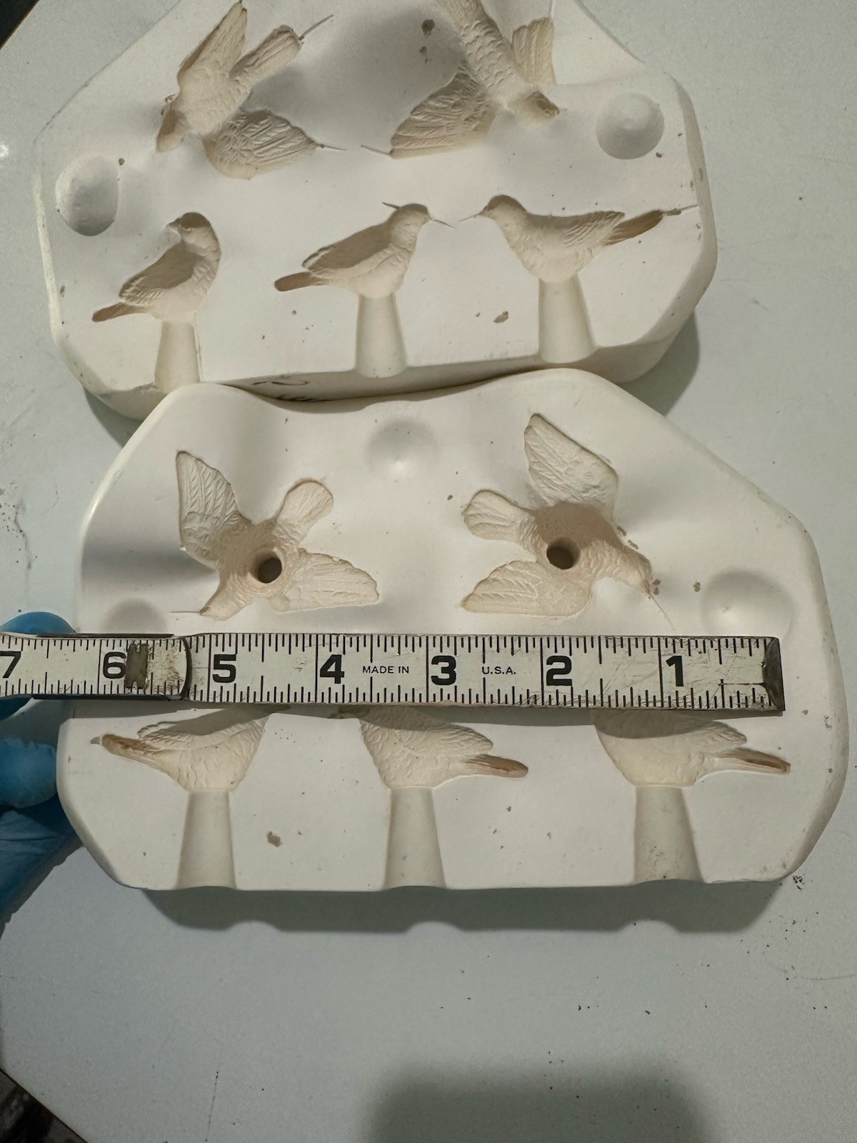 Scioto Ceramic Prod S-1976 Five Mini Doves Birds 1990 Vintage Ceramic Slip Mold