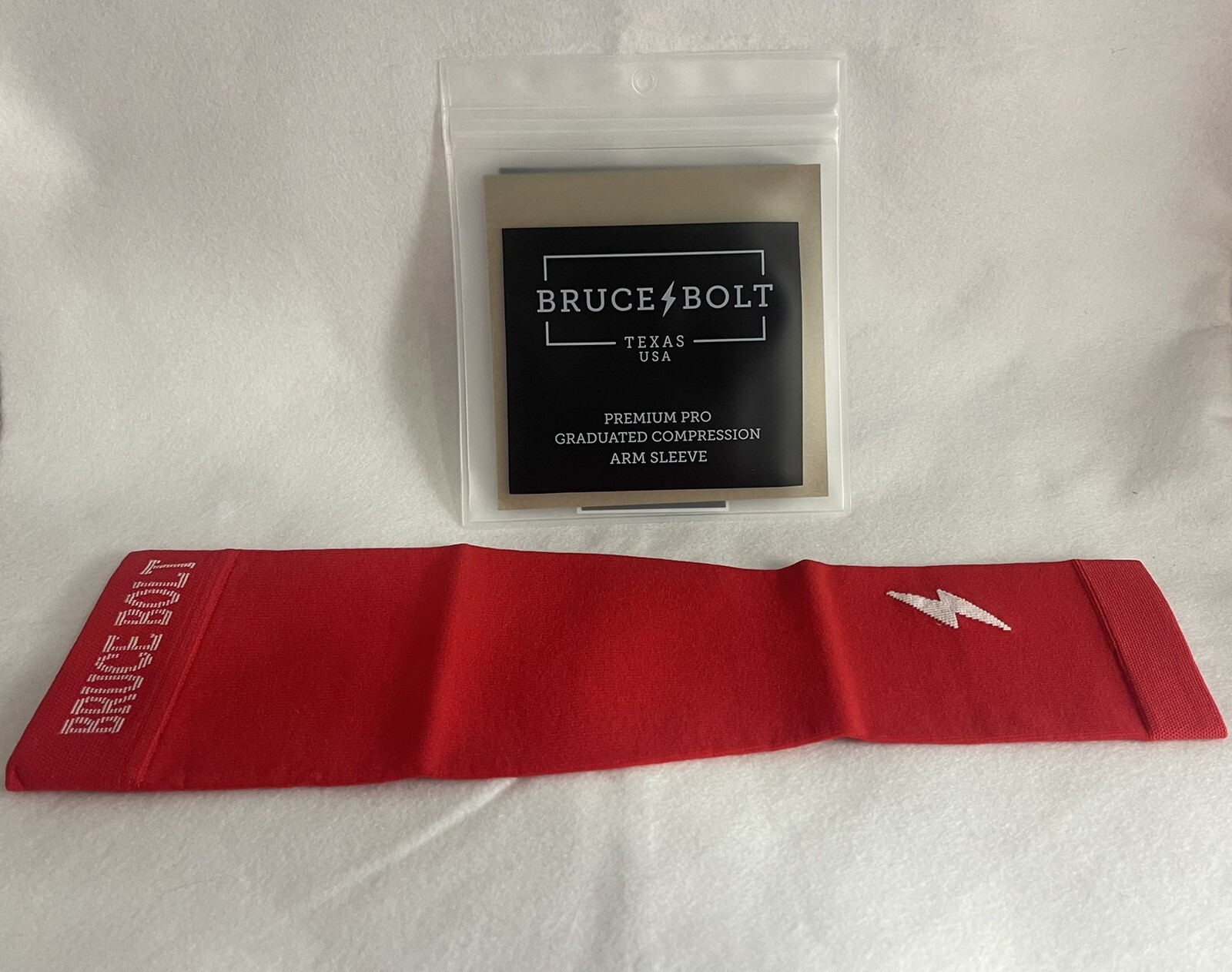 Bruce Bolt- RED- Baseball Arm Sleeve-Size: Adult  (SM/MD) Older 2022 Version⚡️