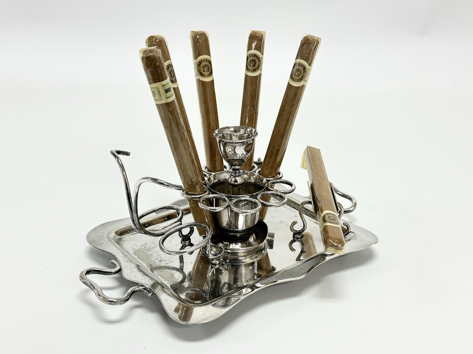 Antique English William Hutton & Sons Silver Plated Cigar Server Ca. 1880