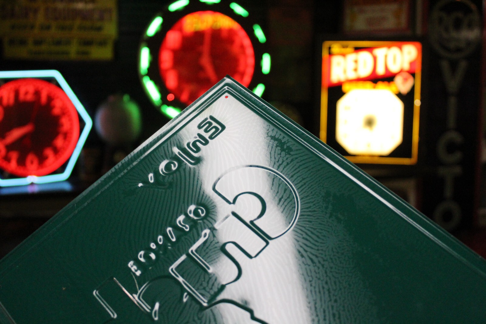 RARE ENJOY ORANGE CRUSH SODA POP VERTICAL EMBOSSED METAL SIGN BOTTLE STORE GAS
