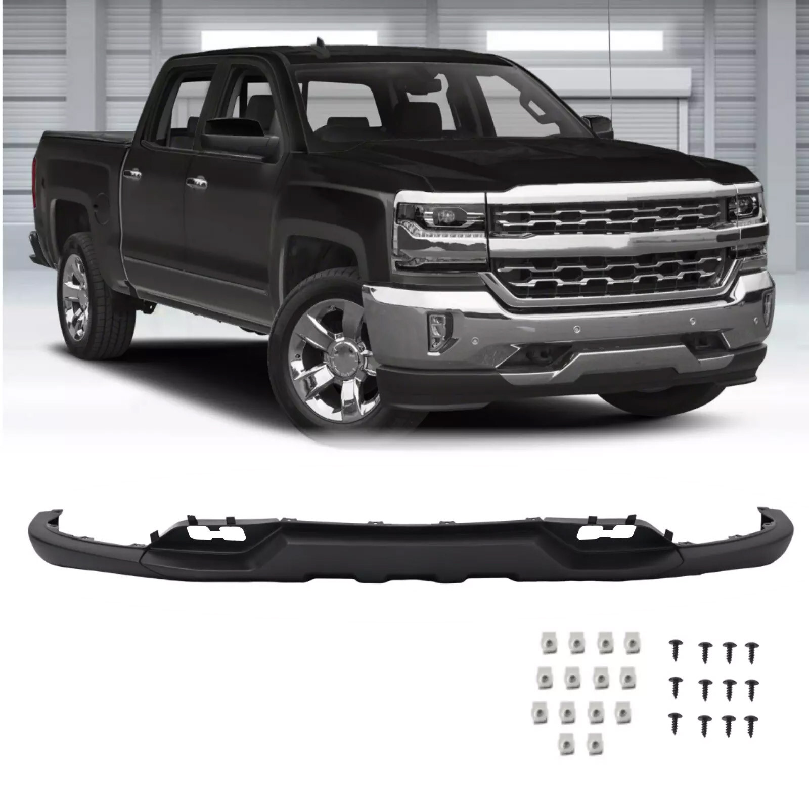 For 2016-2019 Chevy Silverado 1500 Front Bumper Valance W/Tow Hook Holes W/O Z71