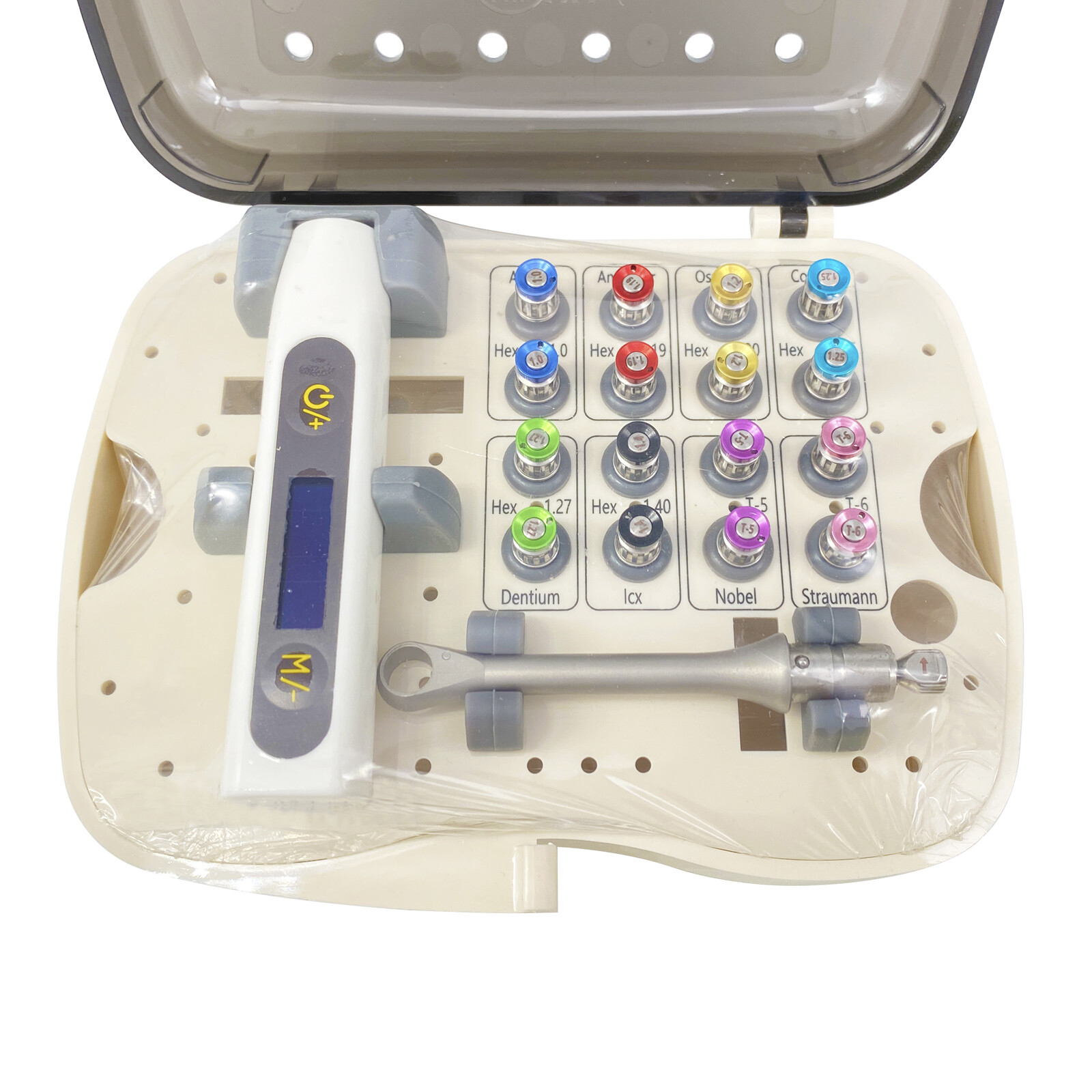Electronic Dental Implant Universal Prosthetic Kit Torque Wrench 16 Screwdrivers