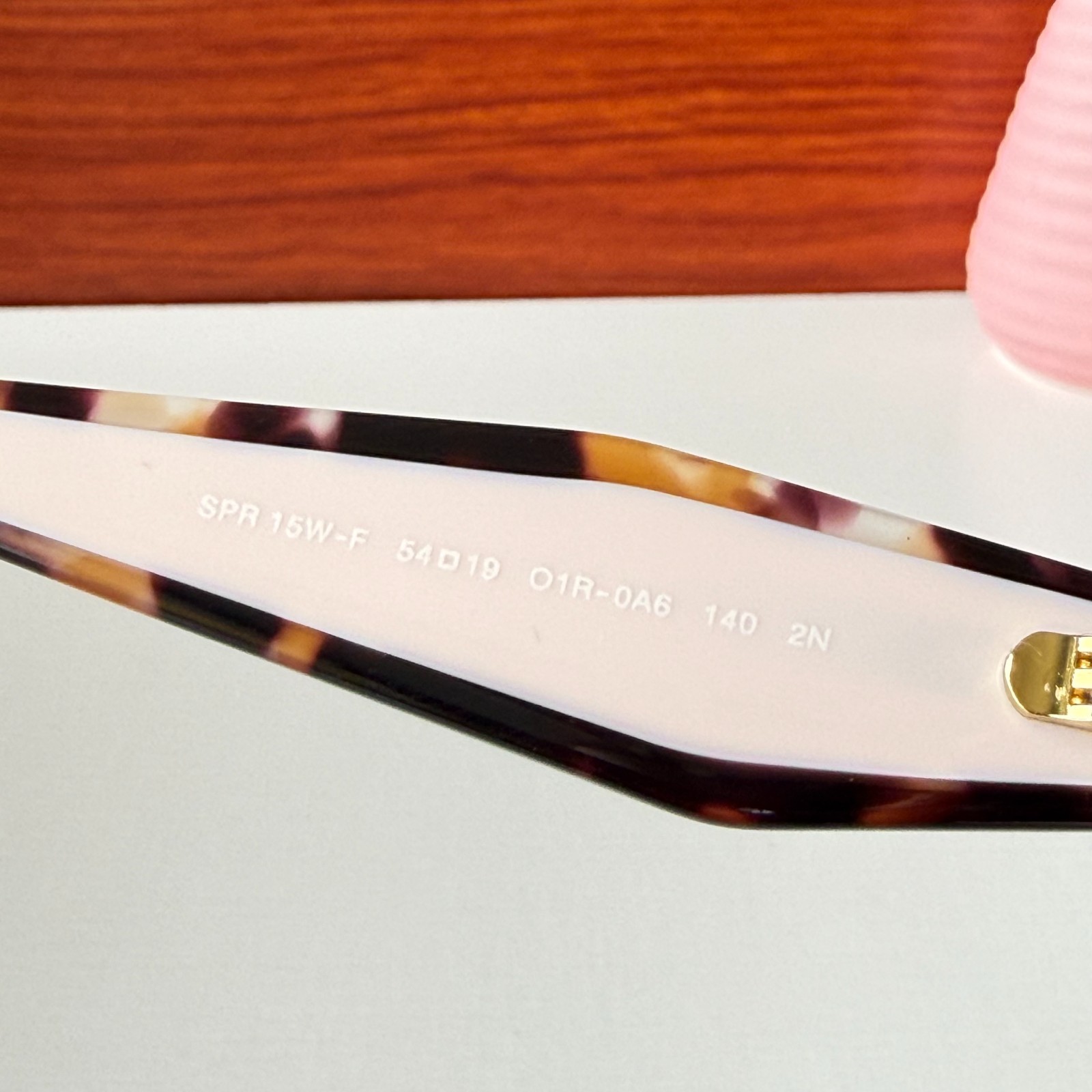 Prada SPR15W Tortoiseshell Pink Oversized Square 54-19-140 Sunglasses