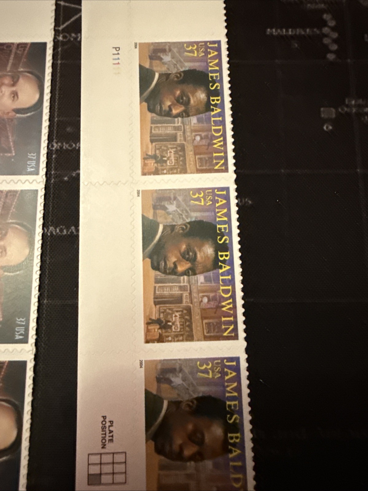 USA Stamps Famous People Including Ronald Reagn James Baldwin MNH Blocks of 3