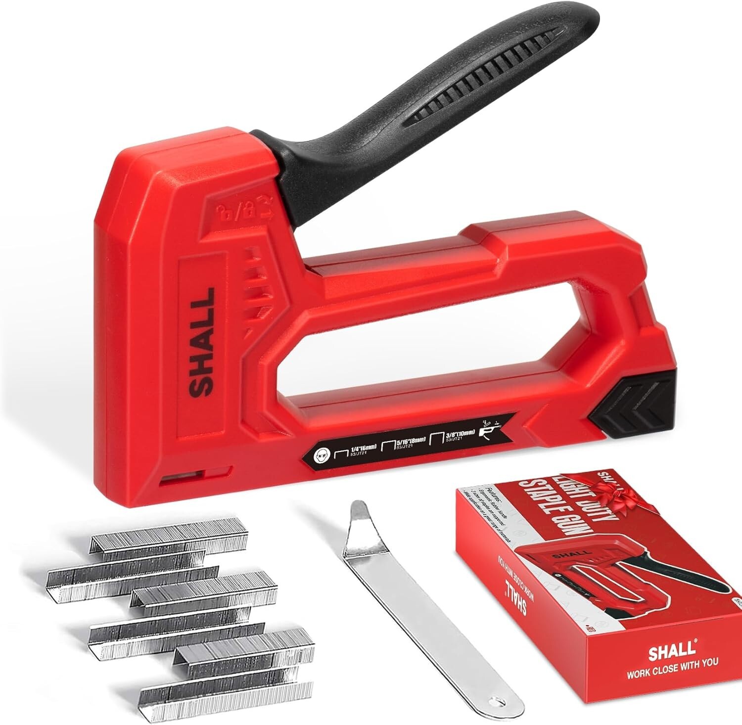 SHALL Light Duty Staple Gun for Wood - with 1600pcs JT21 Staples