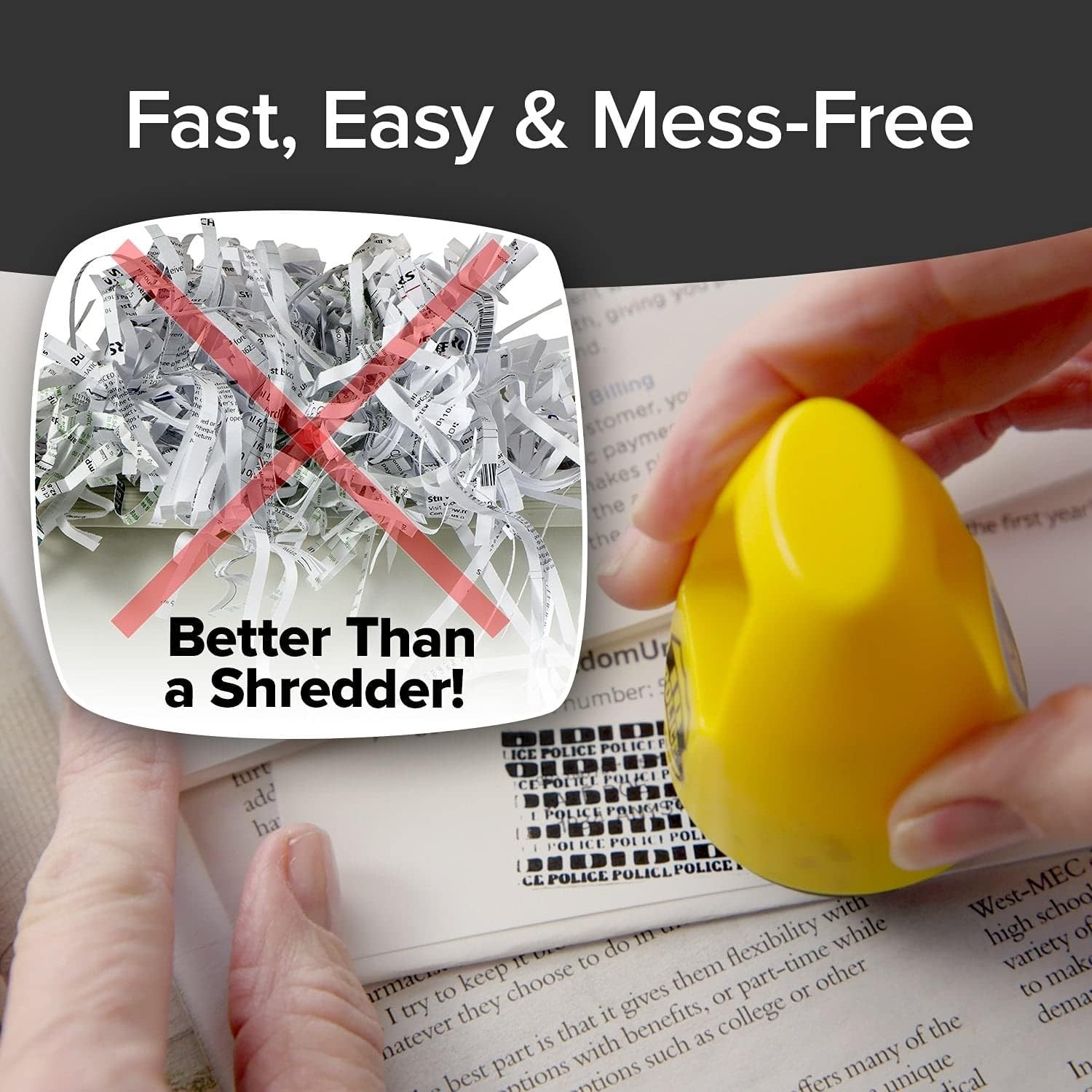 ID Police, AS-SEEN-ON-TV, Identity Theft Protection Stamp Roller, Fast, Easy,...