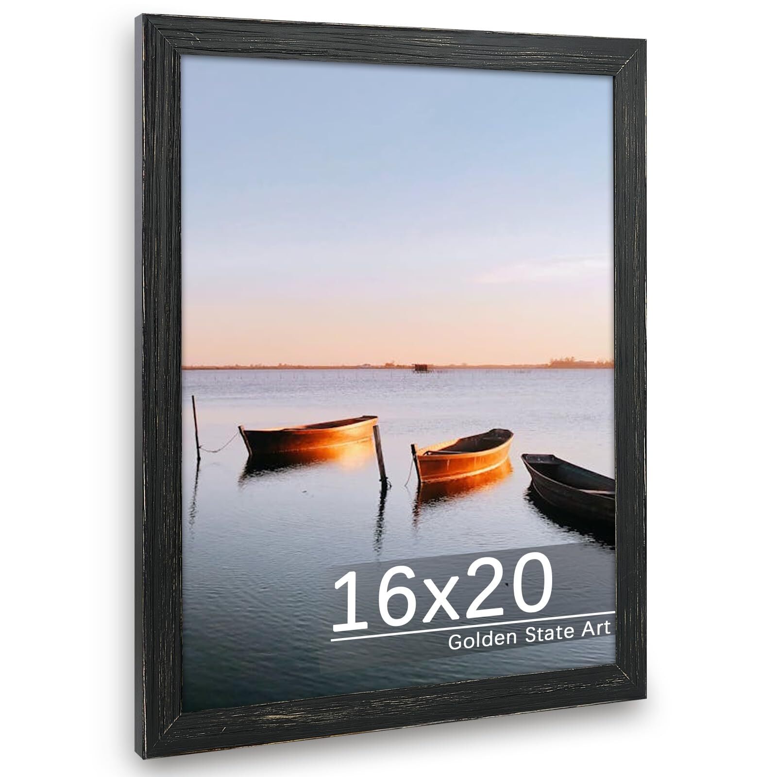 Picture Frame Wide Molding Solid Wood Poster Distressed Frame 16x20 16x24 18x24