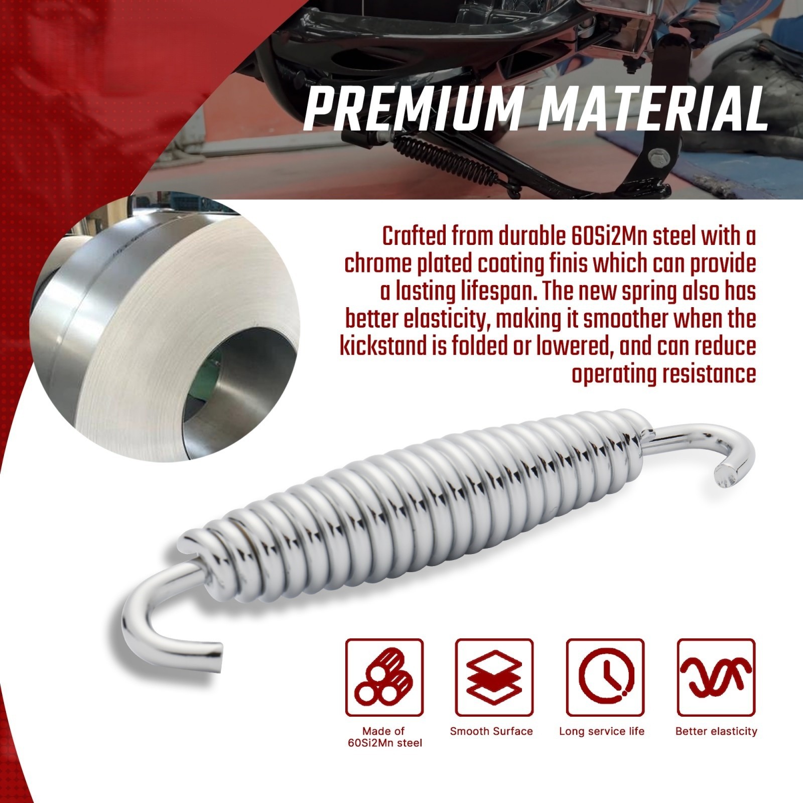 Kickstand Jiffy Stand spring for Harley 99-23 Street Road Glide 07-17 Softail