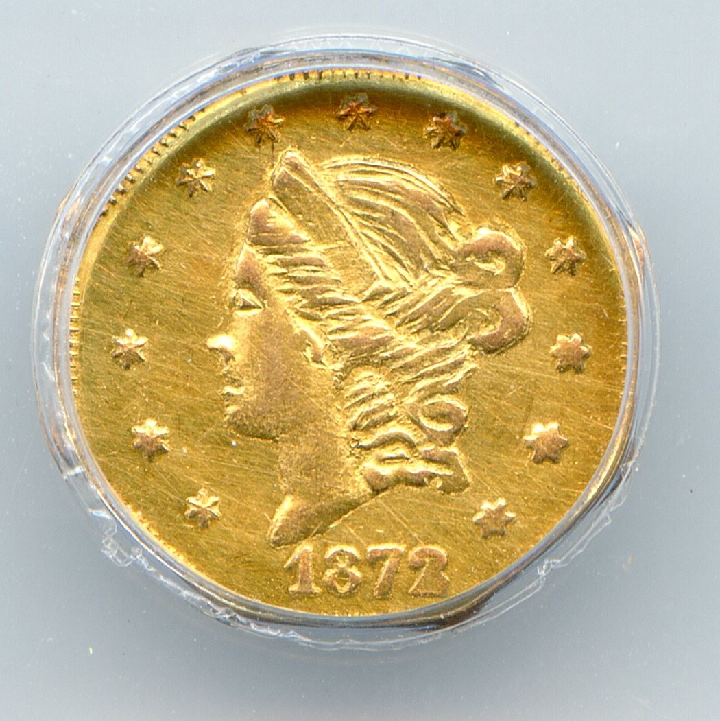 1872 G50C CALIFORNIA FRACTIONAL GOLD BG-914 / ANACS AU 58