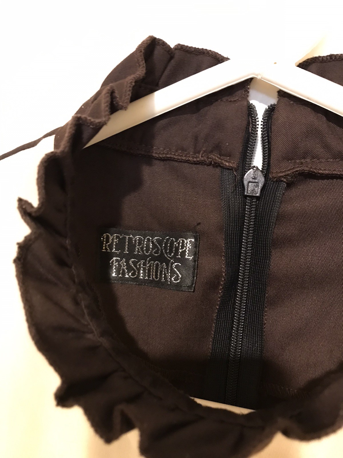 Retroscope Fashions Handmade Victorian Brown Dress - Puff Sleeve - SMALL