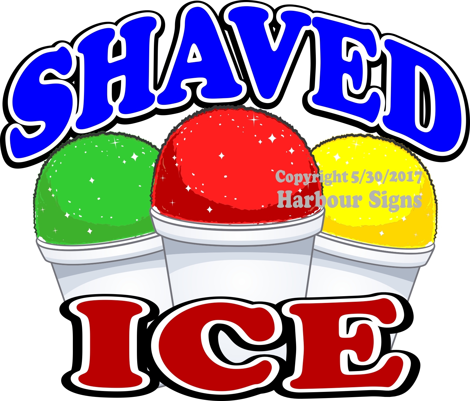 Shaved Ice DECAL (Choose Your Size) Concession Food Truck Sign Sticker