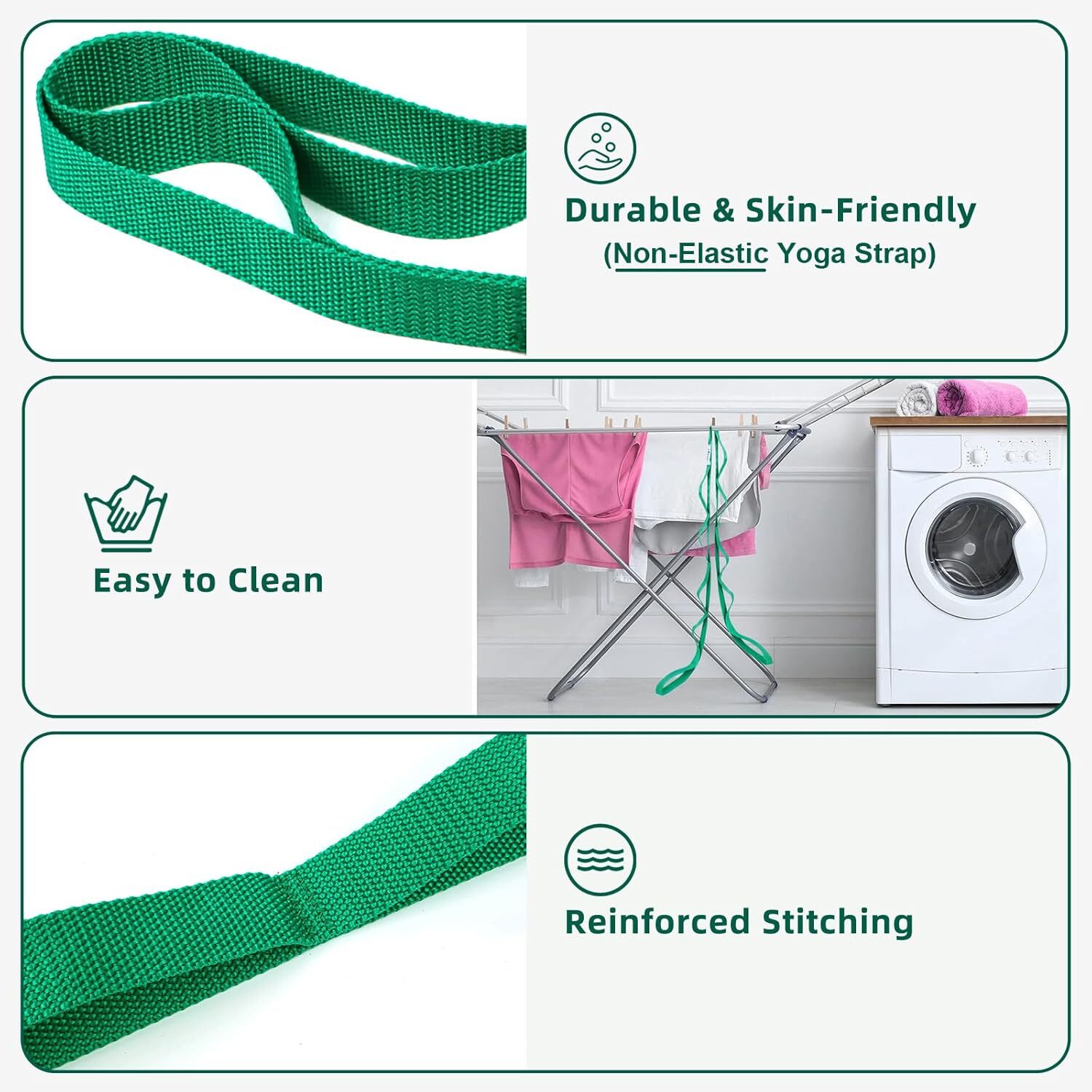 Abiarst Stretching Strap Yoga Strap for Physical Therapy, 10 Loops Yoga Strap...