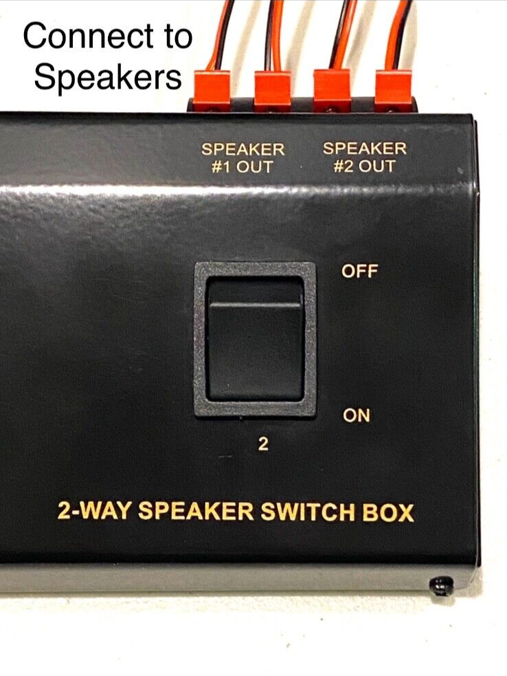 A/B A+B Switch 1 IN - 2 OUT 2 Way Stereo Receiver Speaker Set Selector