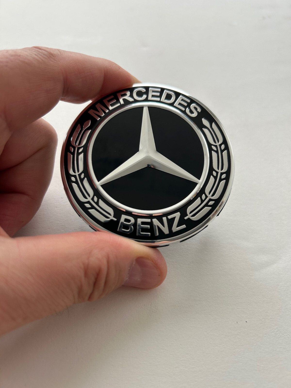 4x Black Center Chrome Star Wheel Center Caps Hub Cover Rim for Mercedes