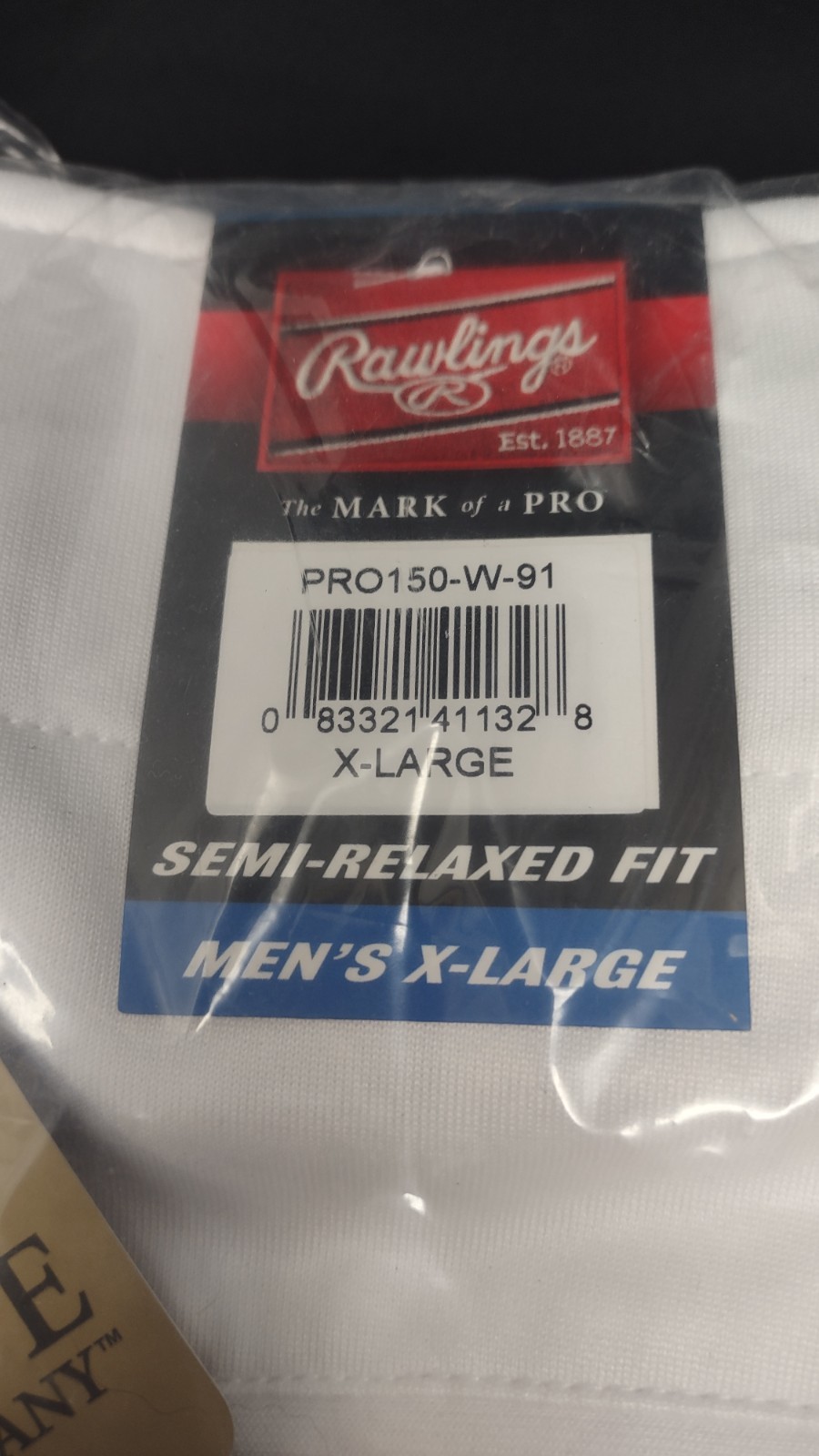 New Rawlings PRO150 Mens Baseball Pants Solid White Semi-Relaxed NWT - XL & 2XL
