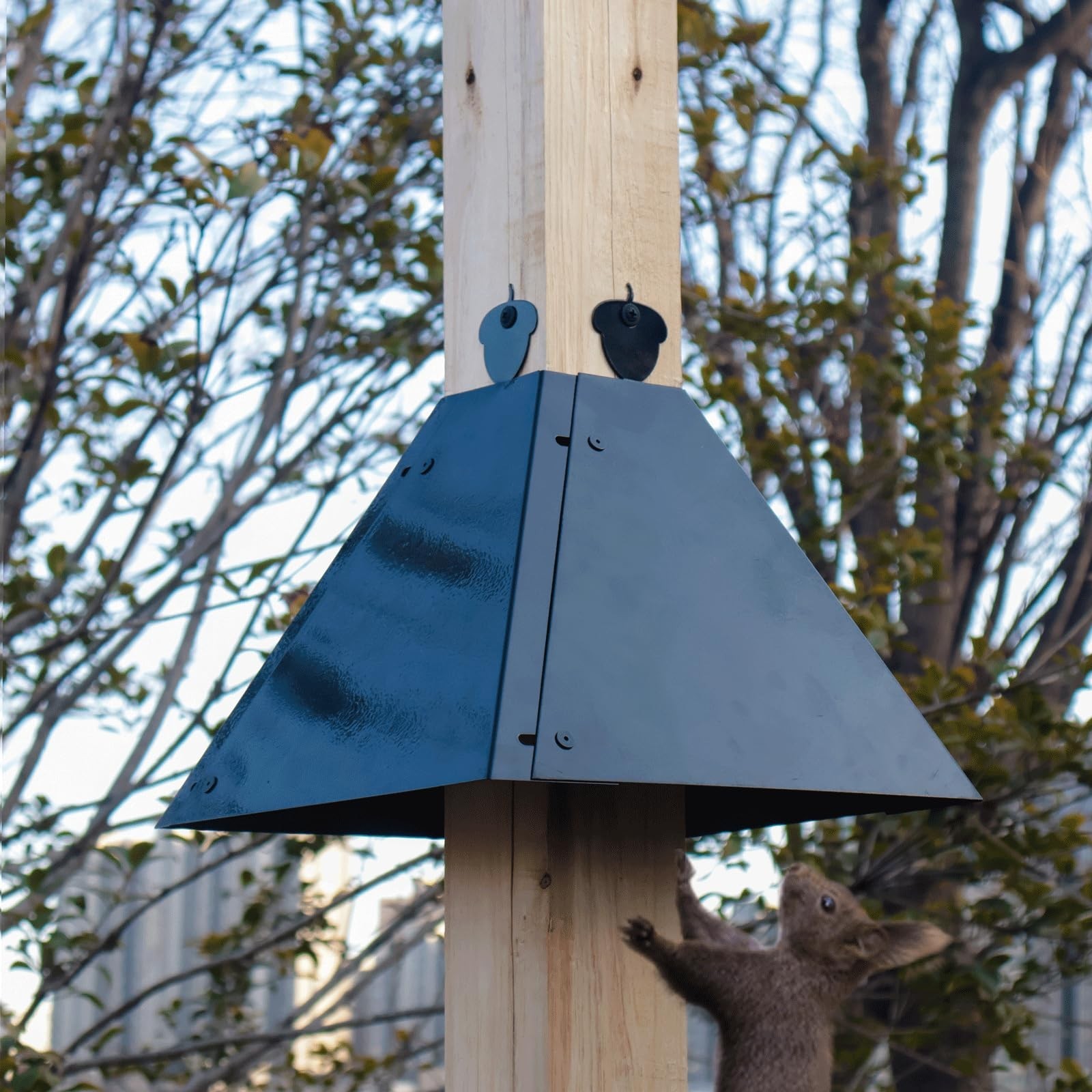 Metal Squirrel Baffle for 4x4 Post, 18 Inch Baffle for Bird Feeder, Outside W...
