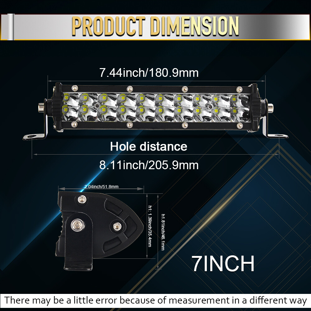 8 14 22 32 42 52" LED Light Bar Spot Flood Combo Driving Truck SUV Offroad 4WD