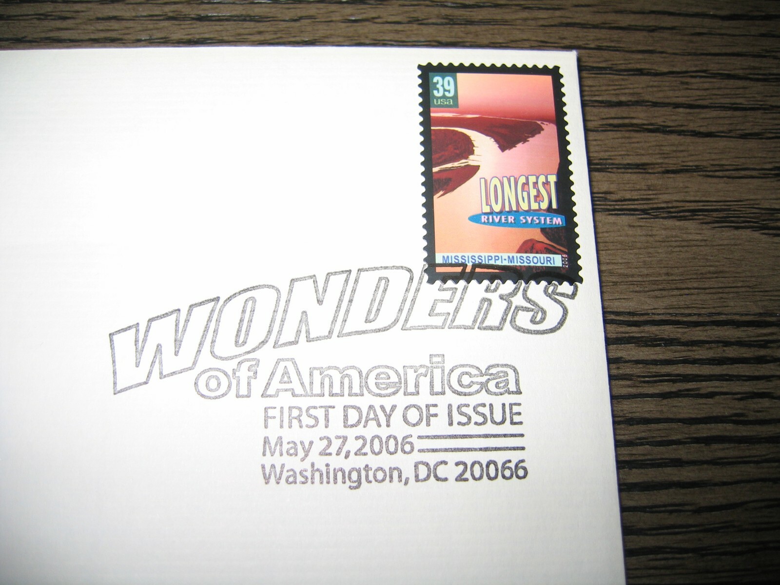2006 Wonders of America Longest River System Replica Gold Golden Cover Stamp