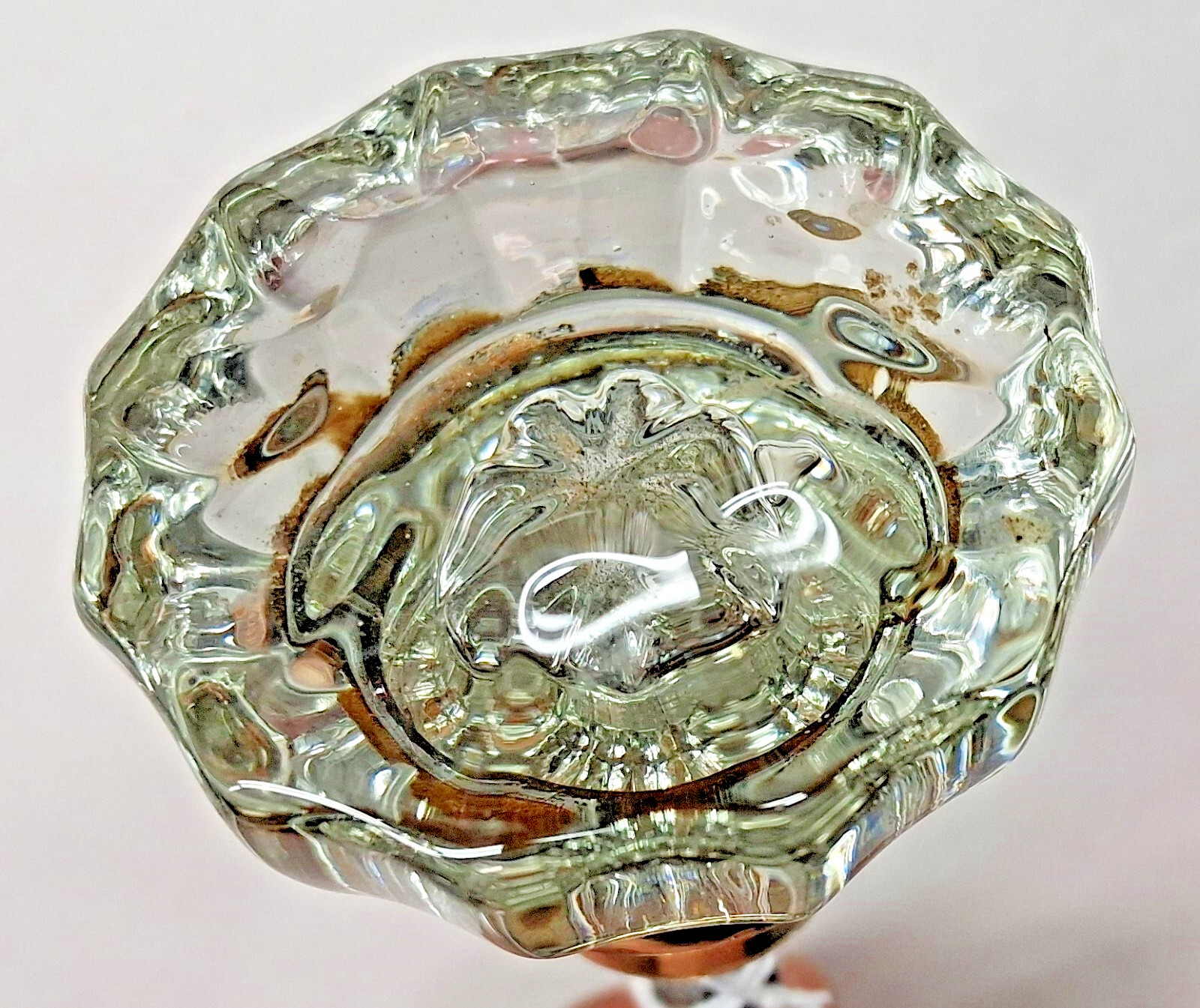 Door Knobs Vintage Glass and Brass Door Knob set (Great for Restoration Project)