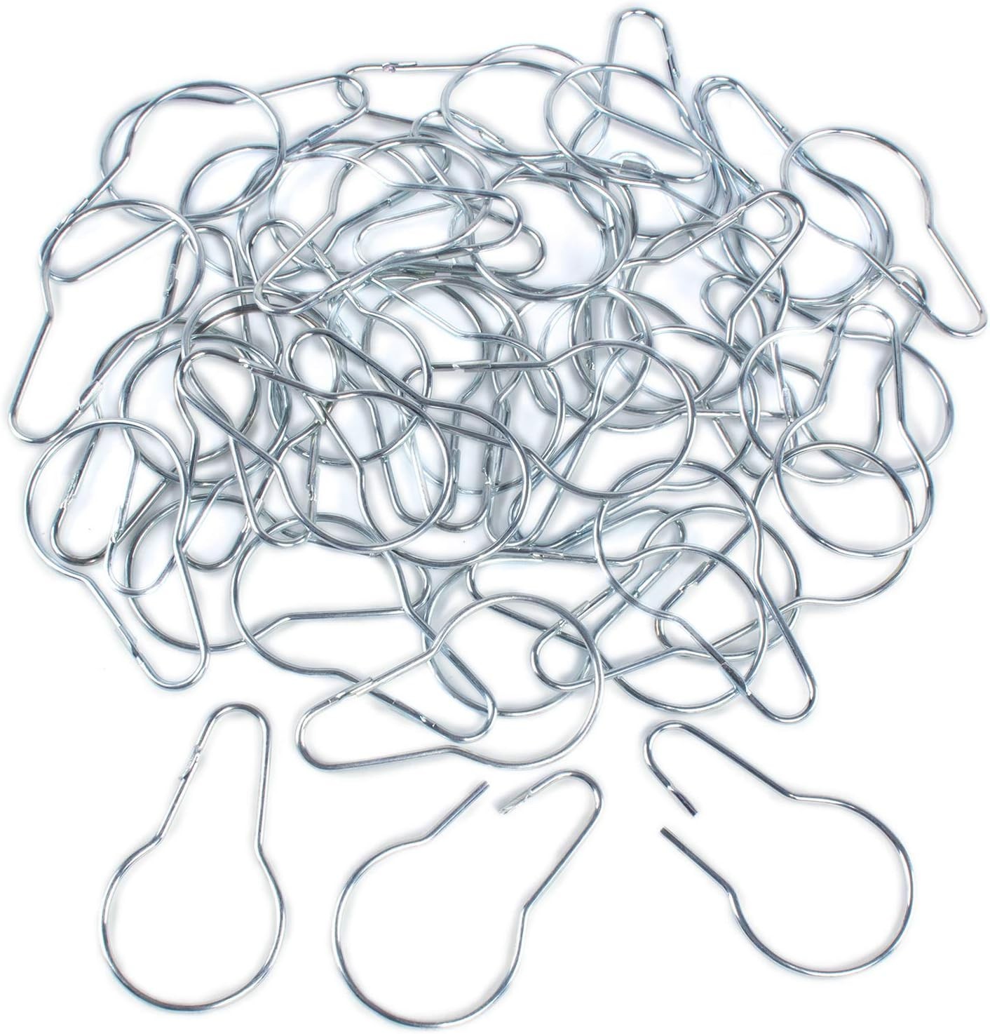 Silver Metal Shower Curtain Style Hanging Clip Chain Hooks Sorting & Organizing