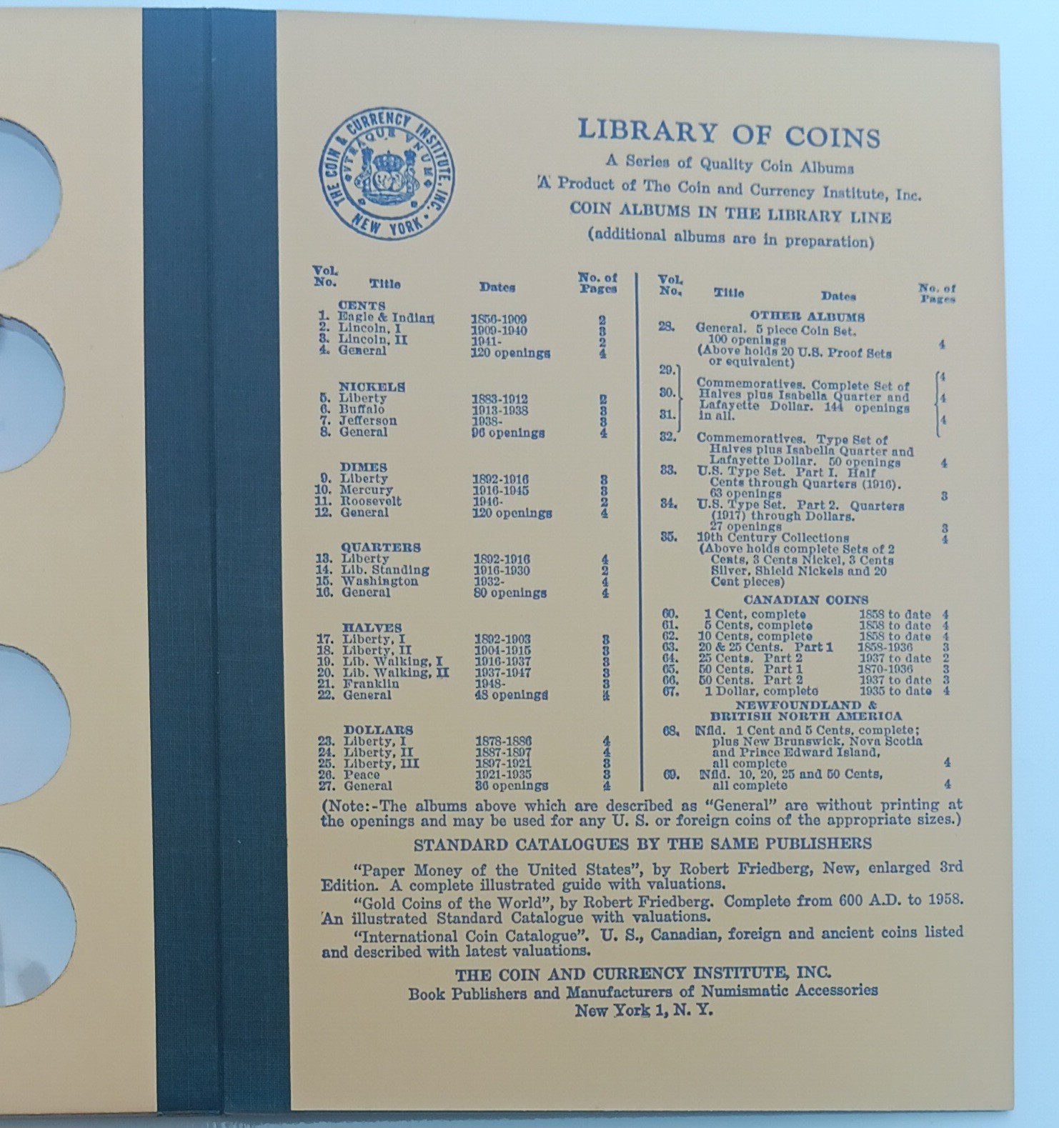 Lot Of 2 Library Of Coins General Blank Half Dollar 50c Size Stock Album VOL. 22